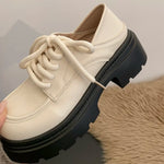 Elegant Lace-Up Platform Loafers for Women 2026 British Style High Heels Oxford Shoes Woman Preppy Style Pu Leather Shoes Female