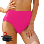 Women's Panties High Waisted Bikini Bottoms Swimsuit Mid Waist Bathing Suit Swim Briefs Proof Side Leakage Menstrual Underwear