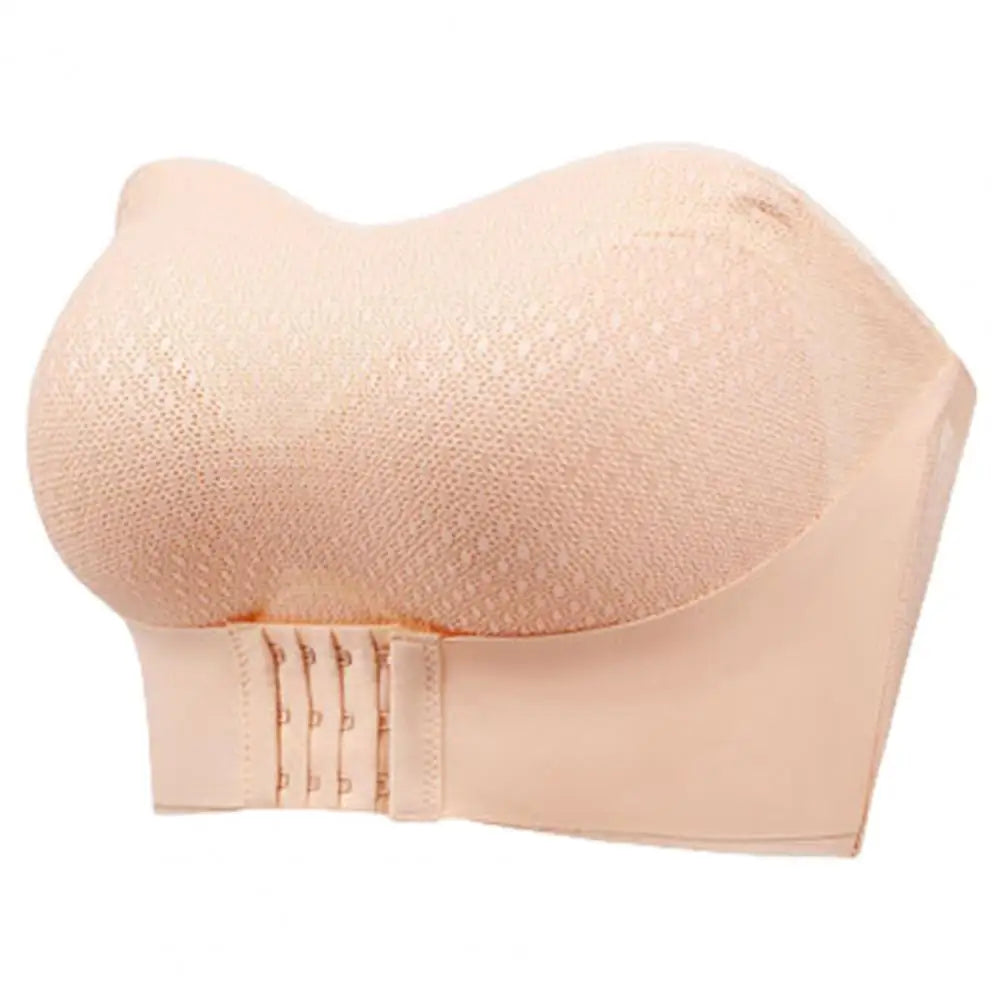 Women Bra Anti-slip Push Up Front Closure Invisible Tube Top Bra Solid Color Elastic Lady Bandeau Bra Women Underwear