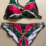 DEKA Print Bikini Set Women's Brazilian Angel Bandage Backless Swimsuit Push Up Swimwear Beachwear Female Bathing Suit Biqini