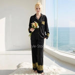 Autumn Winter Simple Fleece Warm Set Luxury Wearable Outside Homewear Sleepwear Women Island Velvet Pajamas