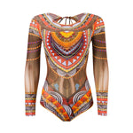 2025 Long Sleeve Sheer Sun Protection One-Piece Set Swimsuit Women Sexy Rash Guard Swimwear Bodysuit Beachwear With Cover up