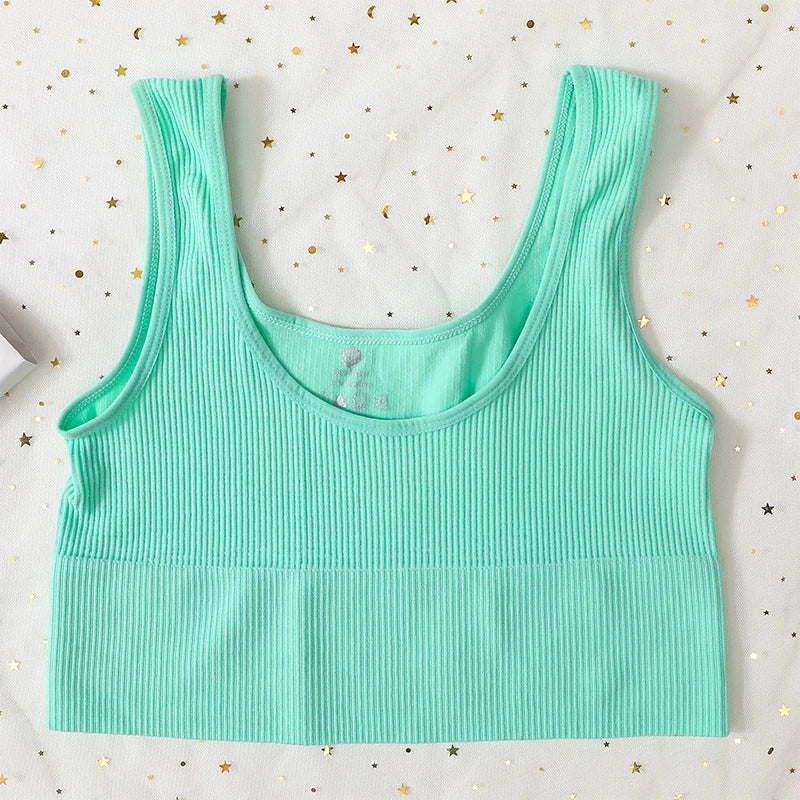 Seamless Bras For Women Streetwear Rib Sports Tank Top Sexy Lingerie No Pads Crop Top Female Fitness Underwear