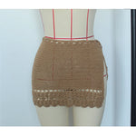 2026 Hollow Out Skirt Sarong Crochet Knitted Tunic Beach Cover Up Beach Wear Beachwear Female Women Cover-ups Beach Dress K8074