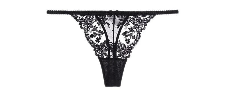 MOYISU Parisian Sheer Bralette Set - Ultra-Thin Wire-Free Bra No Padding Anti-Sag Lace Cutout Lingerie Sexy Vacation-Ready Tushy