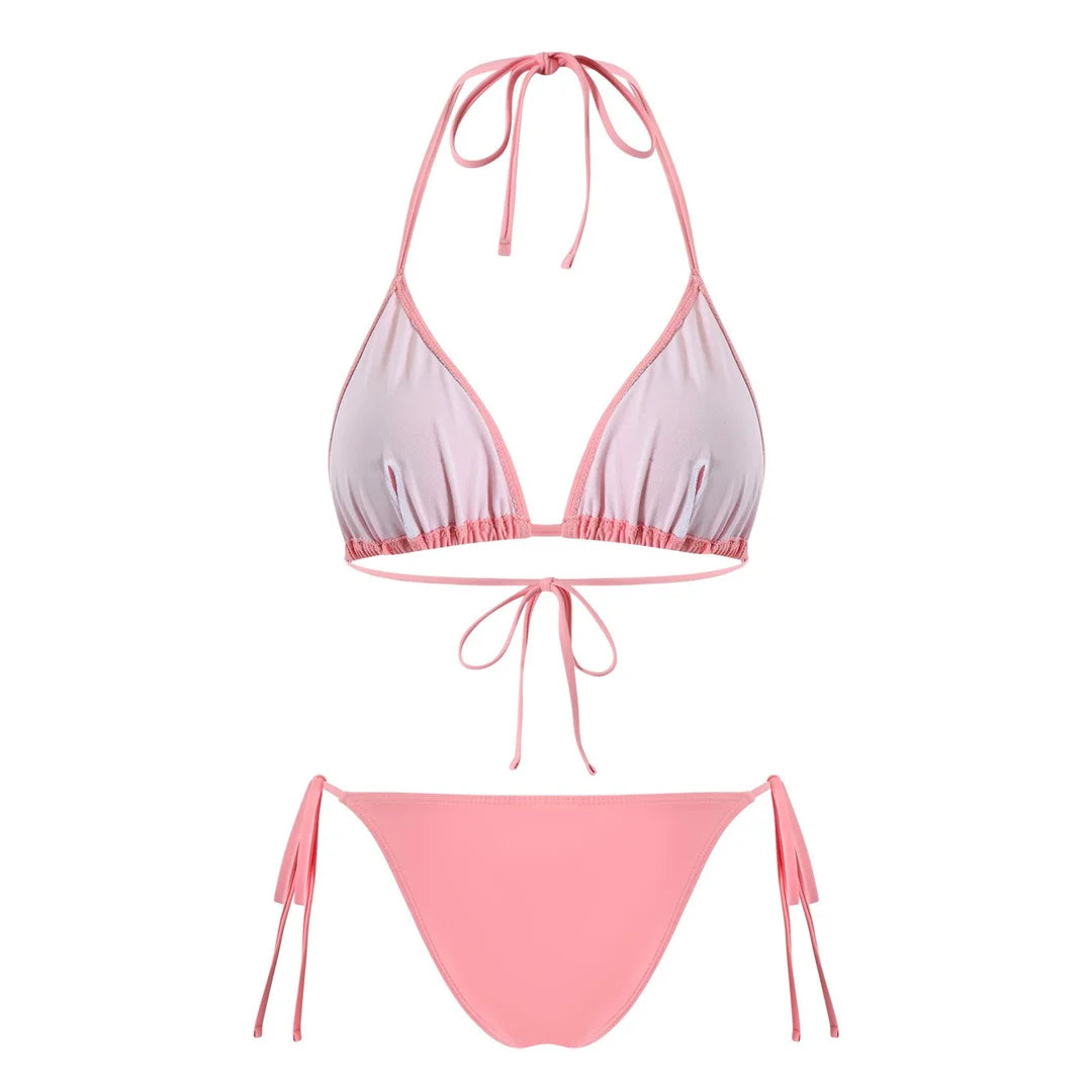 S - XL Striped Long Sleeve Cover Up Bikini Female Swimsuit Women Swimwear Bather Bathing Suit Swim Three-pieces Bikini set K8128