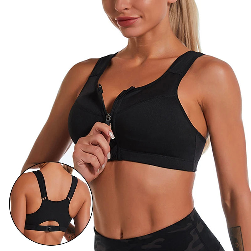CZGUKES-2XL Popular Sports Top Yoga Bra Women's Shockproof Sports Shirt Sports Bra Front Zipper Women's Push Up Bra Sportswear