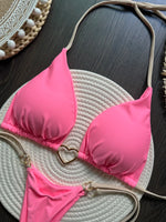 Women's Solid Color Sexy Bikini Set 2-piece Split Beach Swimsuit Red