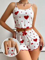 2 Pieces Set Women'S Pajama Shorts Suit Homewear Print Underwear Pijama Sexy Lingerie Camisoles Tanks Nighty Sleepwear