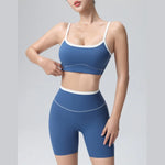 2pcs Women's Quick-drying Sportswear High-Stretch Padded Yoga Bra Butt-Lifting Sport Shorts Breathable Comfortable Yogasuit