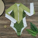 2026 Surfing Sport Swimsuit Long Sleeves Women One Piece SwimsuitSwimwear Solid Monokini Bathing Suit Tropical Bodysuit Female