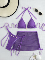 DEKA Mesh Bikinis Female Swimsuits Women's Three-Piece Swimwear Beach Swim Wear Bathing Suits Brazilian Bikini Set Pool Bather