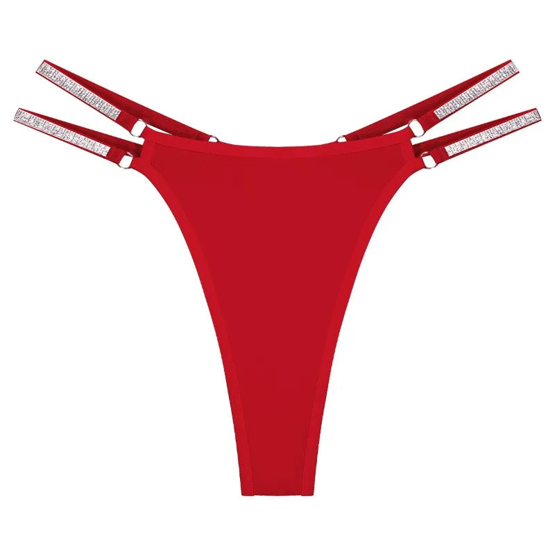 1pcs Green New Year Sexy Women g-string Underwear Breathable Elegant Female Lingerie Shiny Lady thongs Low Rise Fashion Panties