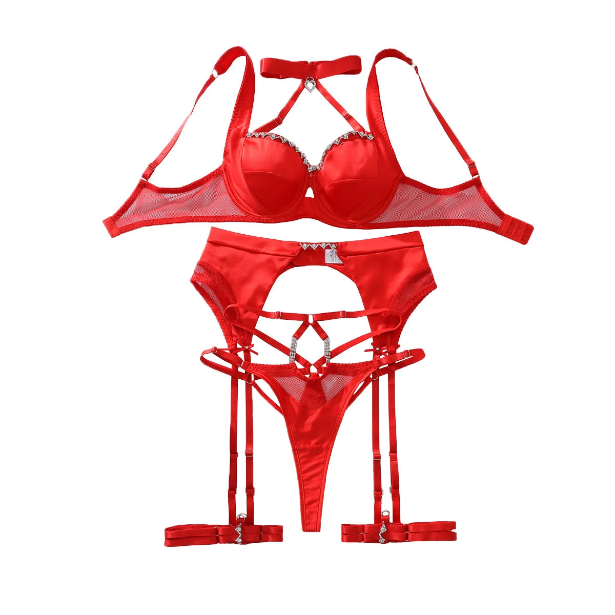 Women's sexy lingerie split set, sexy bra, comfortable and breathable see-through set