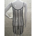 Luxury Bling Diamond Rhinestones Hollow Out Tunic Beach Cover Up Cover-ups Beach Dress Beach Wear Beachwear Female Women V4747SW