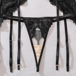 Lace see-through body shaping sexy three-point bra split three-piece set