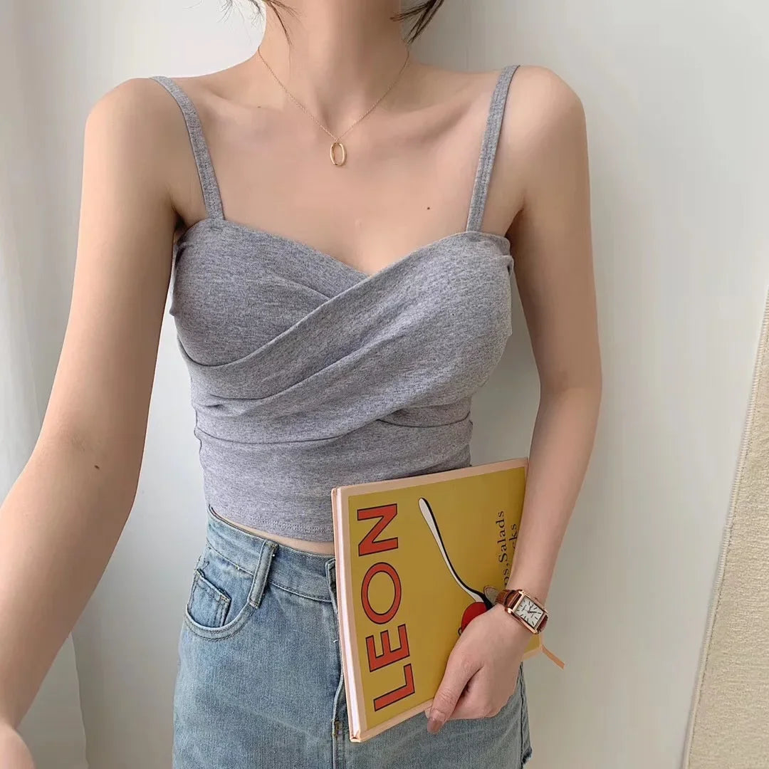 Women Tank Crop Top Sexy Bra Tops Seamless Underwear Female Crop Top Wireless Lingerie Padded Camisole Intimate