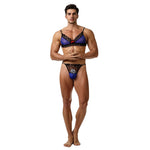 European and American men's sexy lace bra and panties temptation suit transvestite suit