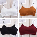 Cotton Bras For Women Nonwire Bra Tube Top Seamless Underwear Letter Strap Soft Bra Removable Pads Sexy Lingerie