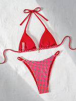 2026 Solid Color Bikinis Set Triangle Swimwear Women Bandage Swimsuit Patchwork Bathing Suit Beach Biquini Mujer Swimming Wear