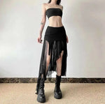 Sexy Irregular Y2K Skirts Women Vintage American High Waist Slim Slit Long Skirt Casual Lady Streetwear Retro Summer Skirts XGM8