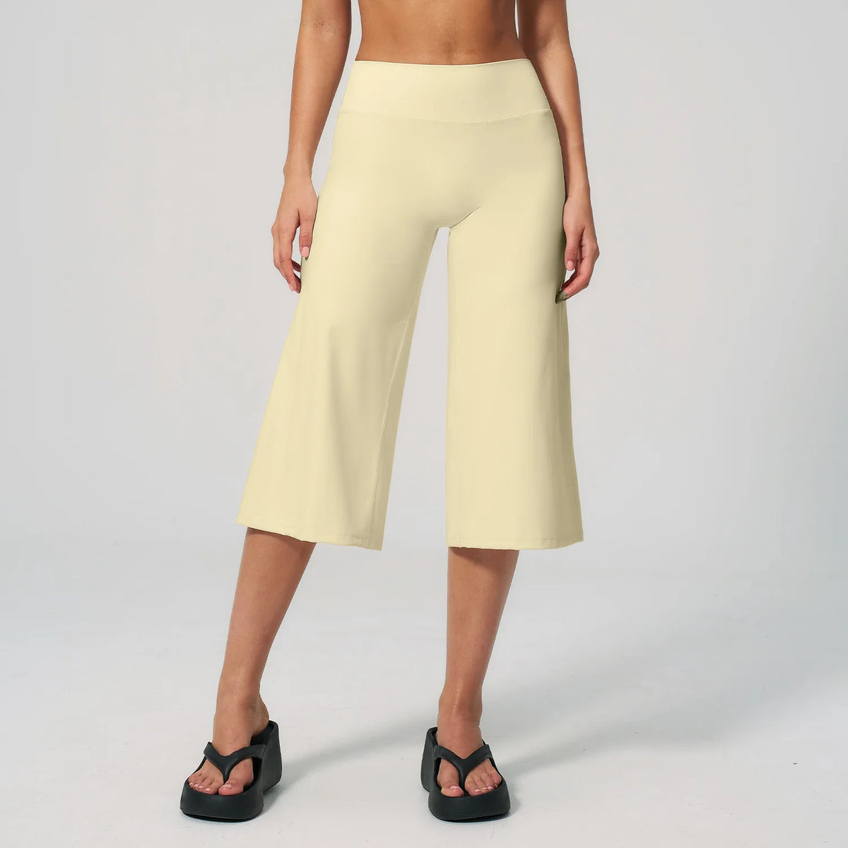 NCLAGEN Women Yoga Capri Pants Tummy Control High Waist Quick Dry Loose Fit Fitness Pants Gym Clothes Sports Wide-leg Trousers