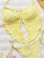 DEKA New Brazilian Yellow Bikinis Women Lace-Up Swimwear Female Swimsuit For Swimming Wear Bathing Suits Bikini Set Beachwear