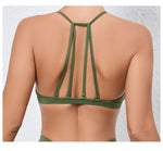 Women's Detachable Strap Yoga Bra Top Seamless Racerback Sweat-Wicking High Support for Yoga Running & Low Impact Workouts