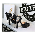 BIGTREE Pumps 2026 Summer New Hot Sale European Style Patent Leather Pointed Toe Buckle Platform High Heel Bow Shoes Women Shoes
