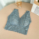 Lace Bras Top Women Sexy Deep V Neck Lingerie Wire Free Tank Tops Female Underwear V Back Bralette Tops Padded Camisole