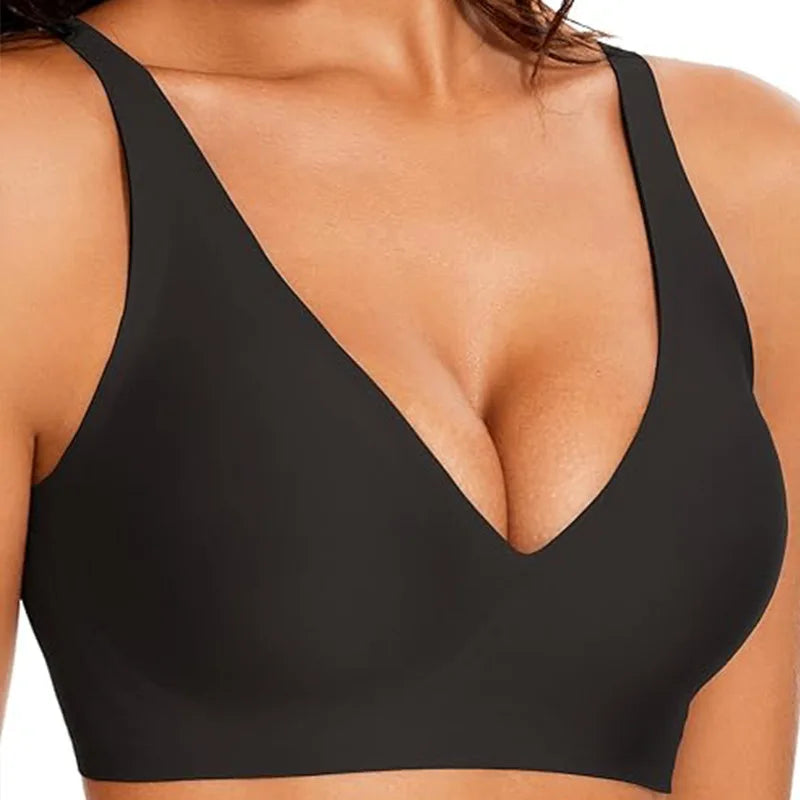 Pink Heart Seamless Wire-Free Comfortable Full-Cup Bra with Thin Molded Cups for Breathability and Support Beautiful Push Up Bra