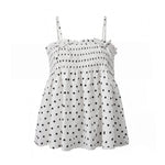 Women Summer Camisole Tops Dots Print Spaghetti Strap Bow Babydoll Vest for Party Club Daily Tank Tops
