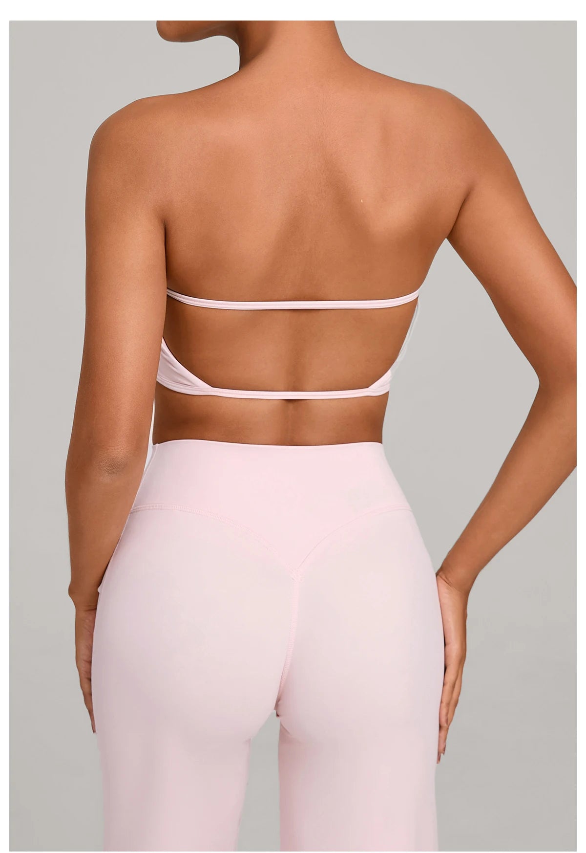 Padded Backless Bandeau Sports Bra Gym Women Crop Tube Top Seamless Yoga Top Sexy Workout Sportswear Push-up Fitness Underwear