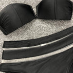 V Shaped Bandeau High Waist Bikini Women Swimsuit Female Swimwear Two-pieces Bikini Set with Bra Cup Bathing Suit Swim Beachwear