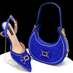 doershow Italian Shoes And Bag Sets For Evening Party With Stones Italian Leather Handbags Match Bags!HFG1-21