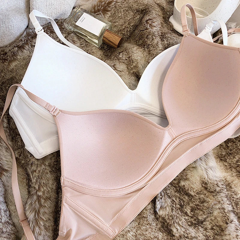 Seamless Underwear for Women Sexy Small Breast Push Up Bra Wireless Breathable Lingerie Backless Comfort Adjustable Brassiere