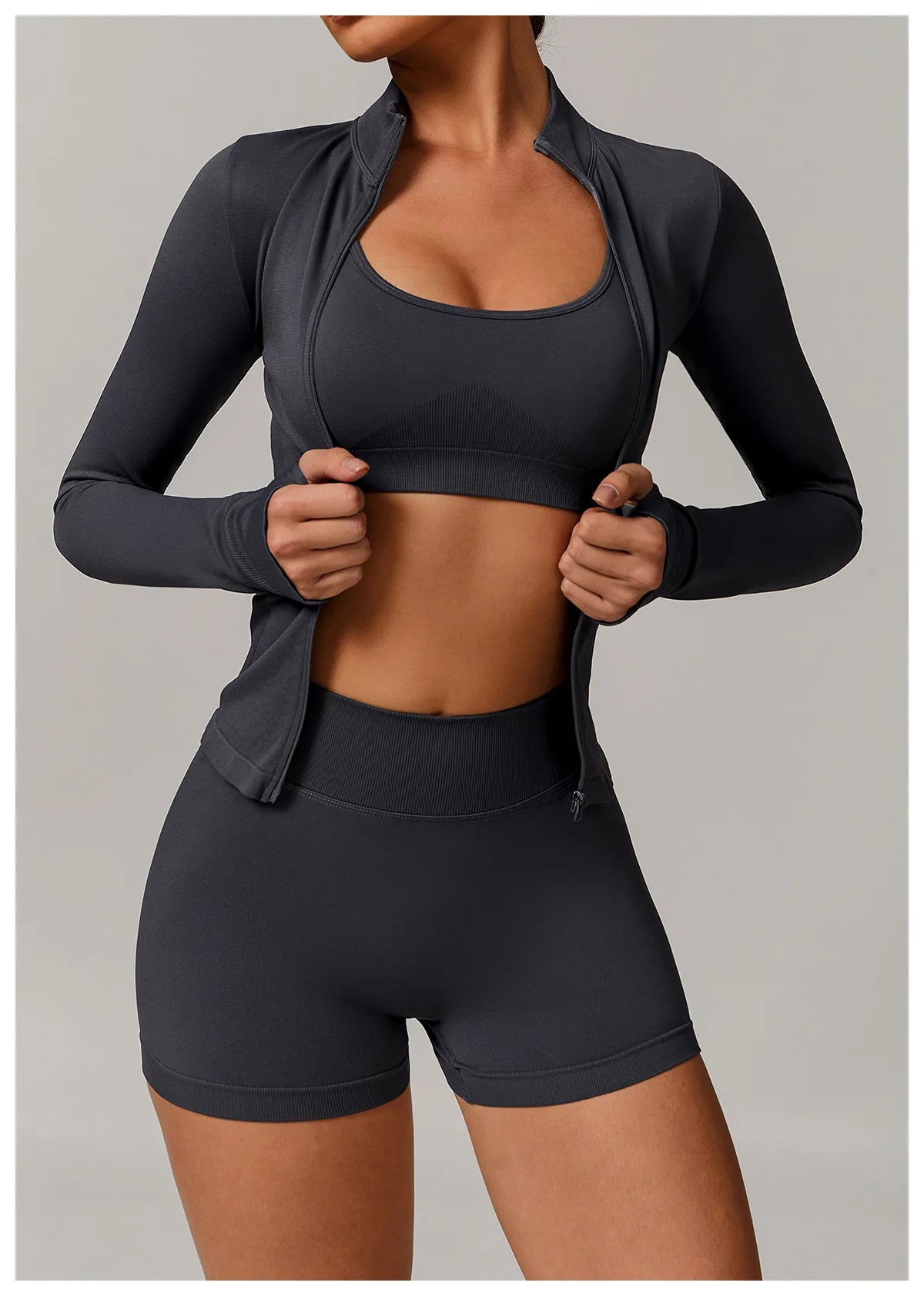 2/3PCS Yoga Set Women Workout Set Seamless Sportswear Gym Clothing Fitness Long Sleeve Crop Top High Waist Leggings Sports Suits