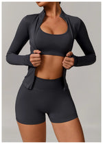 2/3PCS Yoga Set Women Workout Set Seamless Sportswear Gym Clothing Fitness Long Sleeve Crop Top High Waist Leggings Sports Suits