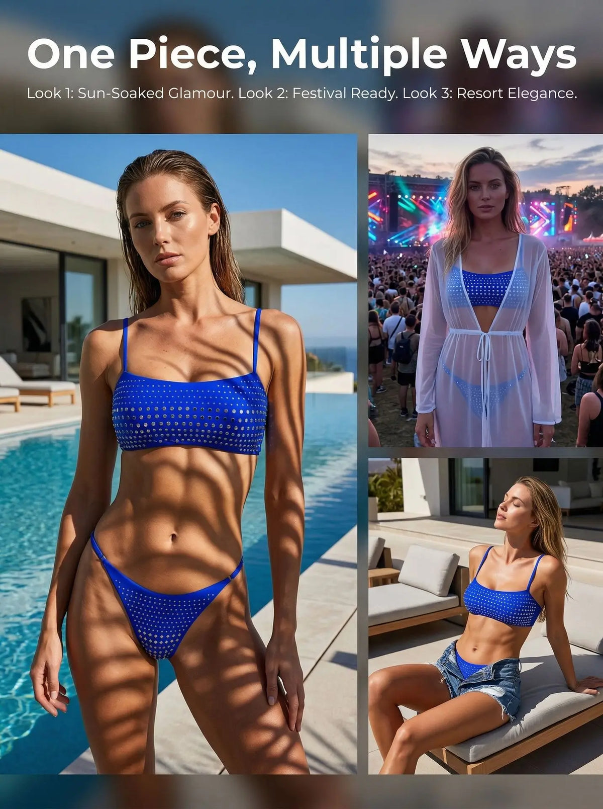 2026 Shiny Sequins Bandeau Bikini Women Swimwear Female Swimsuit Two-pieces Bikini Set Bather Bathing Suit Swim Lady Beachwear