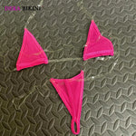 DEKA Micro Bikini Set for Women Neon Halter Swimwear Tansparent Strap Push Up Brazilian Latex Bikinis Sunmmer Sexy