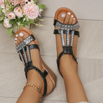 Shoes for Women Summer Women Wedge Bohemia Rhinestones Casual Platform Sandals Female Peep Toe Outdoor Beach Shoes 2026