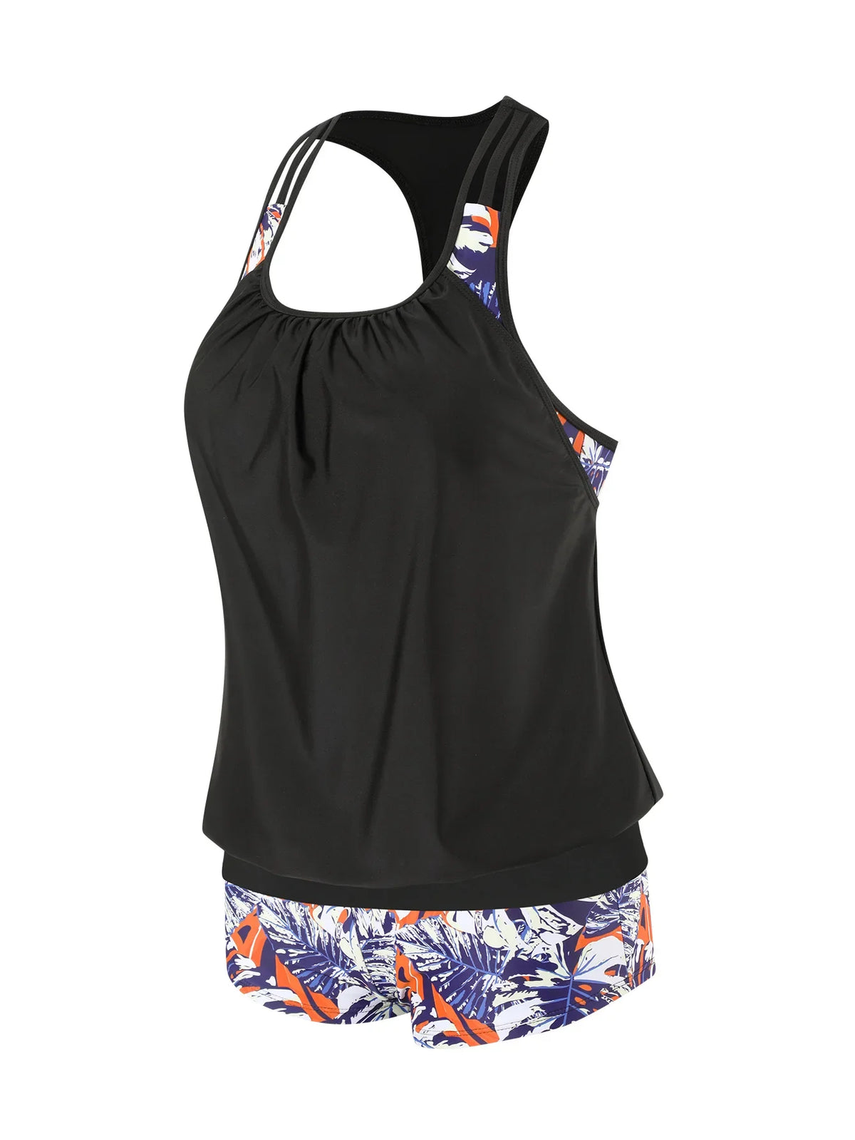 Summer Two Pieces Swimsuits Woman High Waisted Swimwear Female Tankini Sets Beach Wear Bathing Suit Shorts Women Swimming Suit