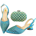 DoershowHigh Quality African Style Ladies Shoes And Bags Set Latest purple Italian Shoes And Bag Set For PartyHAE1-7