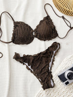 Summer Ruffles High Waist Bikini Set 2026 Women Hollow Out Circle Push Up Bra Two Piece Swimsuit Beach Bathing Suit Swimwear