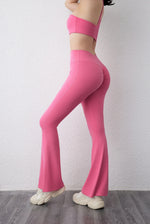 DIAS FIT JOY Peach flared pants for women's yoga high waisted and hip lifting tight pants wide leg fitness pants quick drying