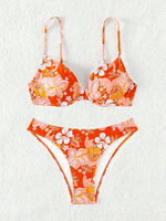 Strappy Underwire Bikinis 2025 Printed Floral Swimwear Female Sexy Swimsuit Women Bathers Bathing Swimming Swim Suit Beachwear