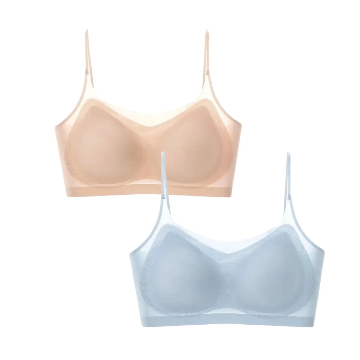 2Pcs/Set Seamless Bras For Women Padded Bra Sexy Lingerie Comfy Solid Color Tube Top Thin Straps U-Back Underwear M-4XL