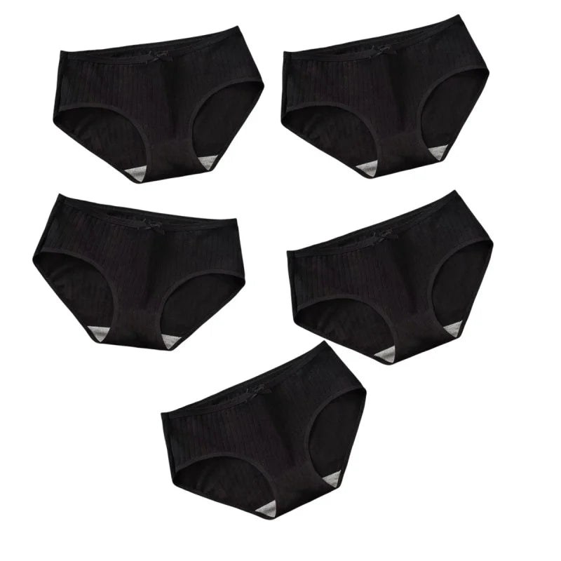 5Pcs/Set Cotton Briefs Women Panties Sexy Lingerie Women's Underpants Low Waist Panty Comfy Breathable Seamless Underwear