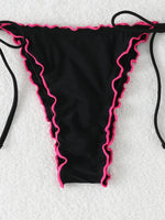 Triangle Halter String Bikinis 2026 Women Sexy Ruffle Swimsuit Solid Cherry Swimwear Female Bathers Bathing Swimming Swim Suit