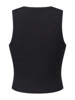 Summer Women's Tank Tops Rhinestone Printed Sleeveless Round Neck Ribbed Vest for Beach Club Daily Out Going Wear